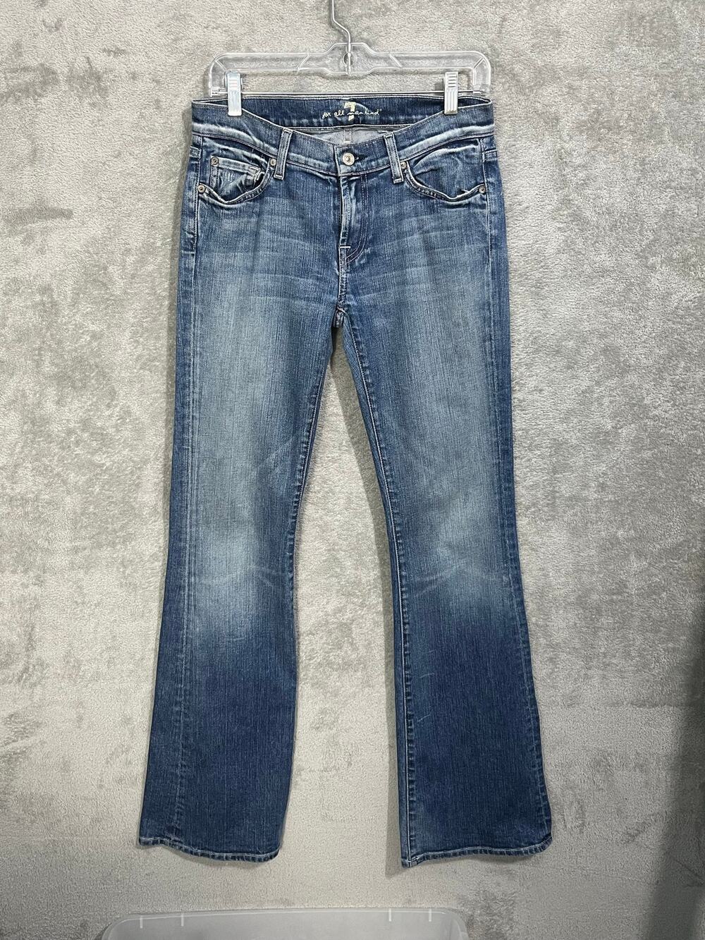 7 For All Mankind Jeans Size 29 Tall Low Rise Flare Leg Y2K Hippie Boho
